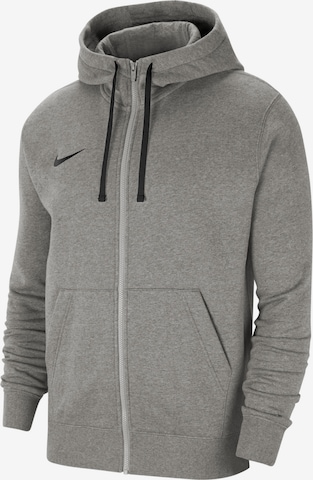 NIKE Athletic Zip-Up Hoodie in Grey: front