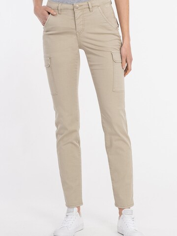 Coupe slim Pantalon cargo 'Lili ' Recover Pants en beige : devant