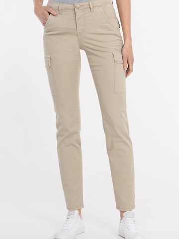 Coupe slim Pantalon cargo 'Lili ' Recover Pants en beige : devant