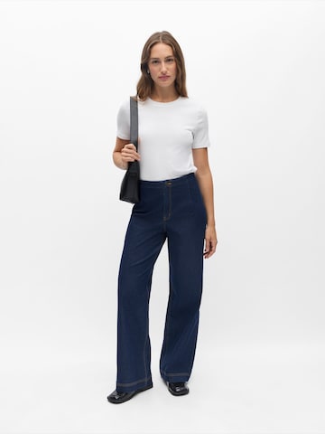 OBJECT Wide leg Bandplooi jeans 'OBJDaili' in Blauw