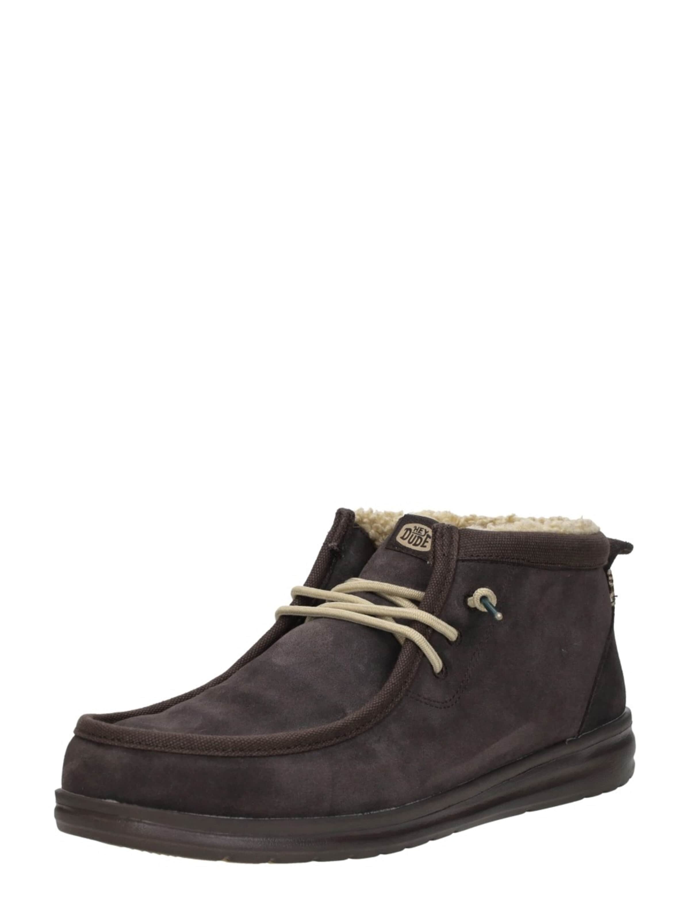 HEY DUDE Lace-up boot 'Wally Mid' in Brown