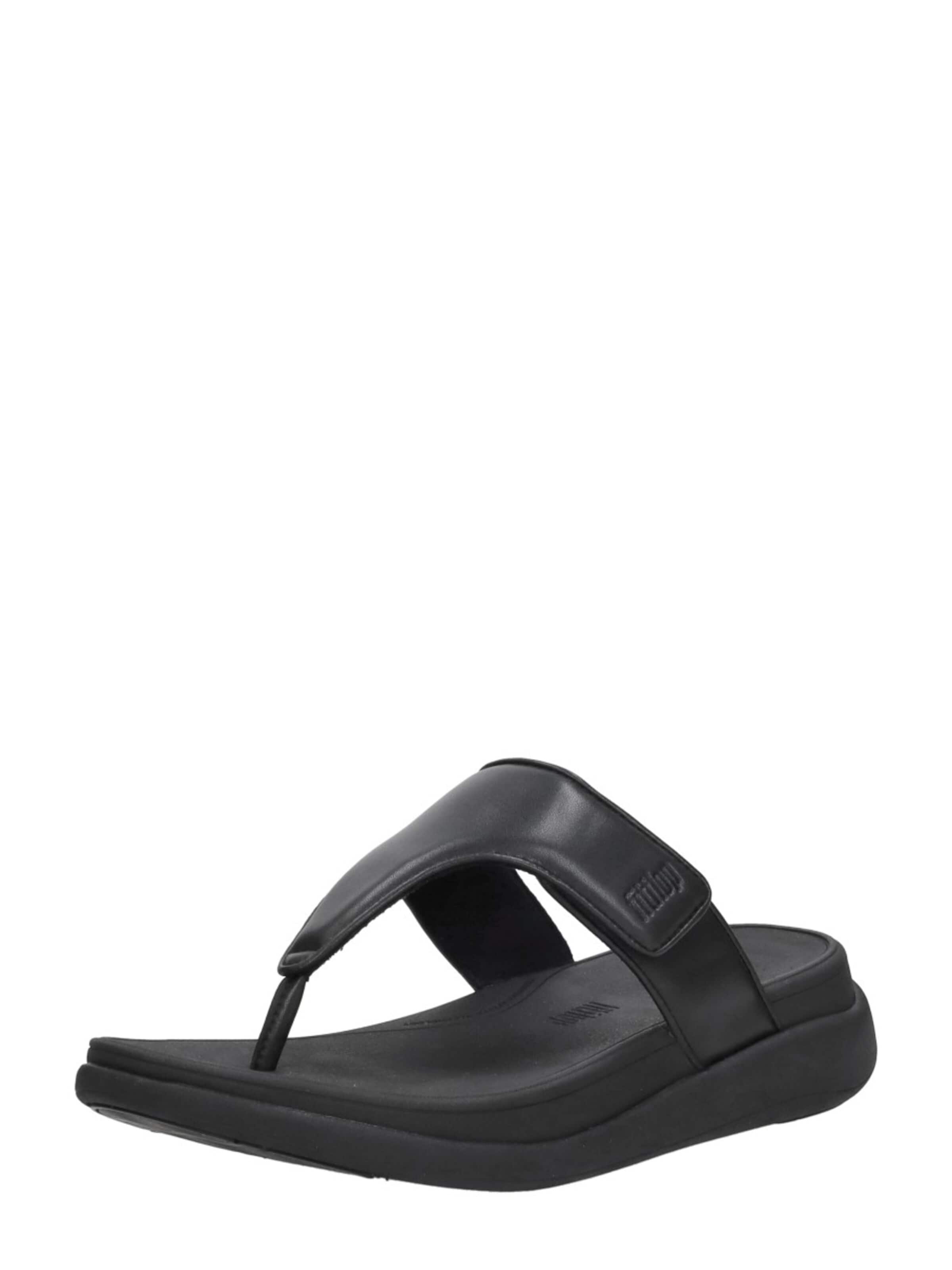 FitFlop Huisschoenen 'F-Mode Go Adjustable Flatform Sandals' in Zwart