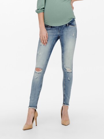 Only Maternity Skinny Jeans 'Blush' i blå: framsida