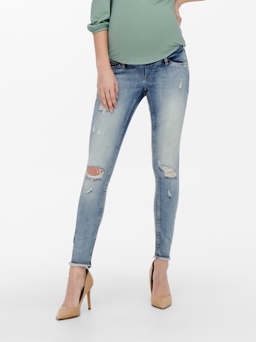 Only Maternity Skinny Jeans 'Blush' in Blue: front