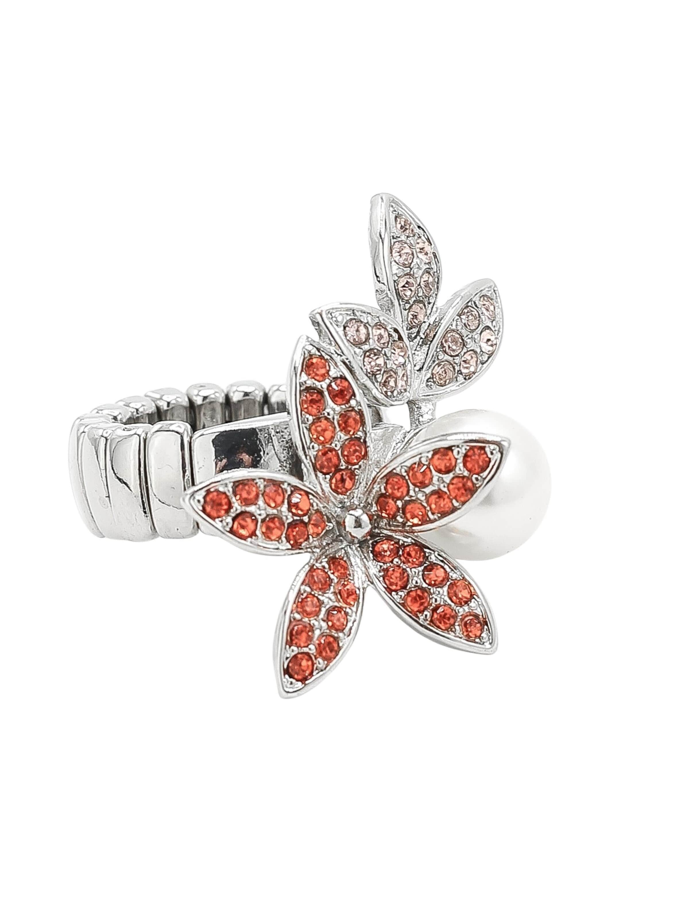 COLLEZIONE ALESSANDRO Ring 'Blütenzauber' in Red: front