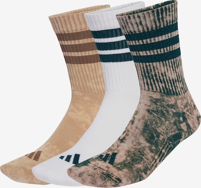 ADIDAS SPORTSWEAR Urheilusukat 'Stonewash Crew 3 Pairs' värissä hiekka / ruskea / tummanvihreä / valkoinen, Tuotenäkymä