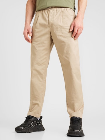 REPLAY - regular Pantalón de pinzas en beige: frente