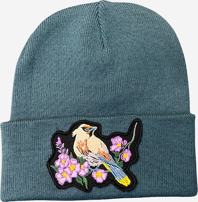 RADADA Beanie 'Waxwing Bird' in taubenblau, Produktansicht