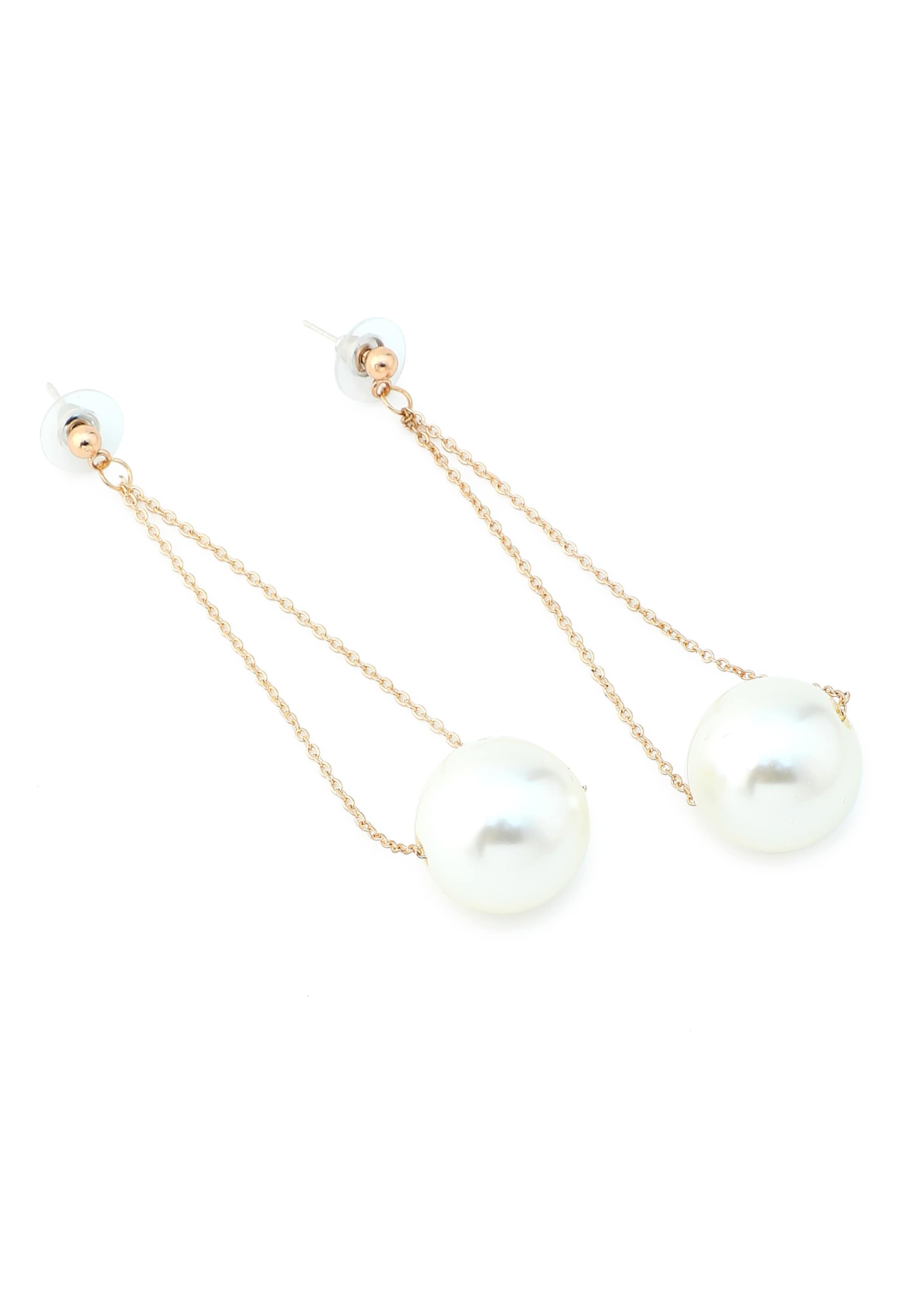 SOHI Ohrringe 'Alvena' in Weiß: Vorderseite