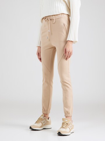 ZABAIONE Tapered Broek 'Le44a' in Beige: voorkant