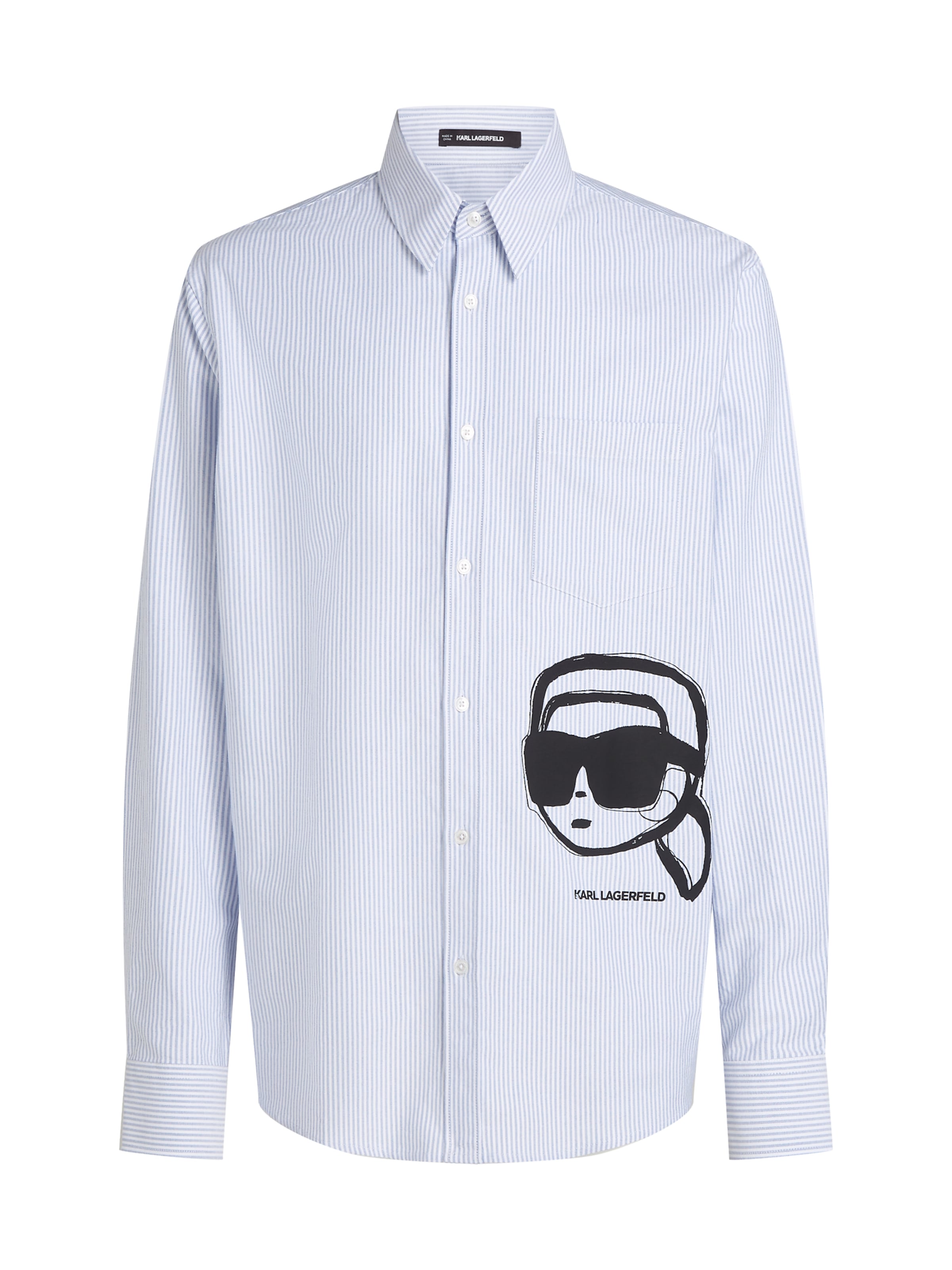 Karl Lagerfeld - Ajuste confortable Camisa 'IKON' en azul: frente