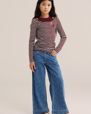 mėlyna WE Fashion Plačios klešnės Džinsai