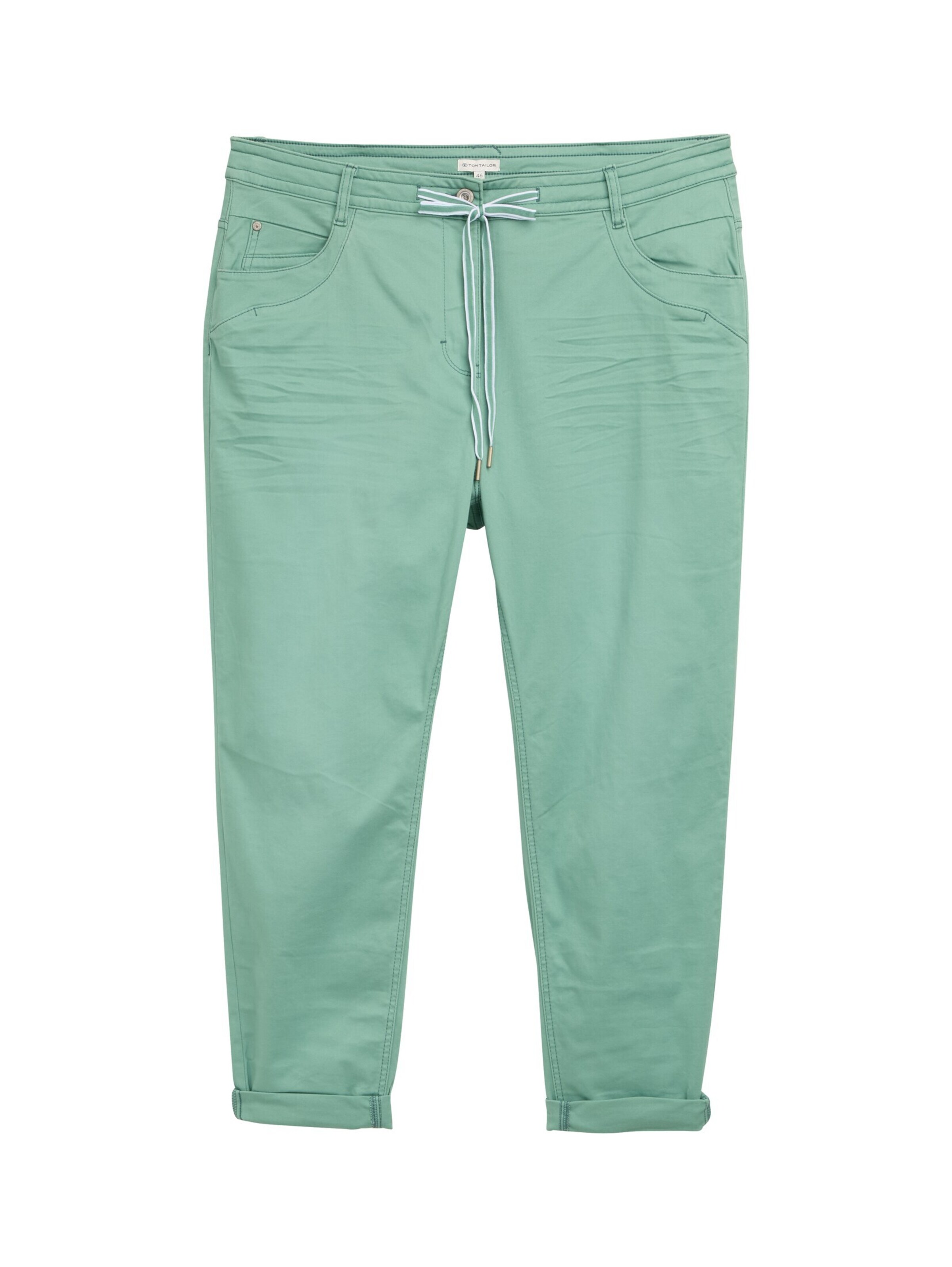 TOM TAILOR Slimfit Broek in Groen: voorkant