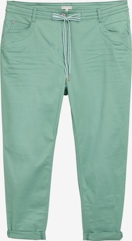 TOM TAILOR Slimfit Broek in Groen: voorkant