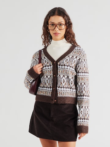 Cardigan 'Saxo' Lollys Laundry en marron : devant