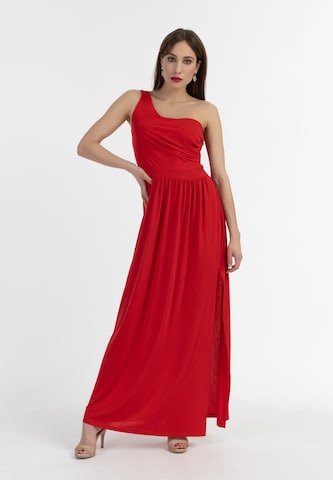 faina Evening Dress in Red: front