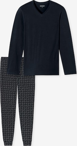 Pigiama lungo 'Casual Essentials' di SCHIESSER in blu: frontale