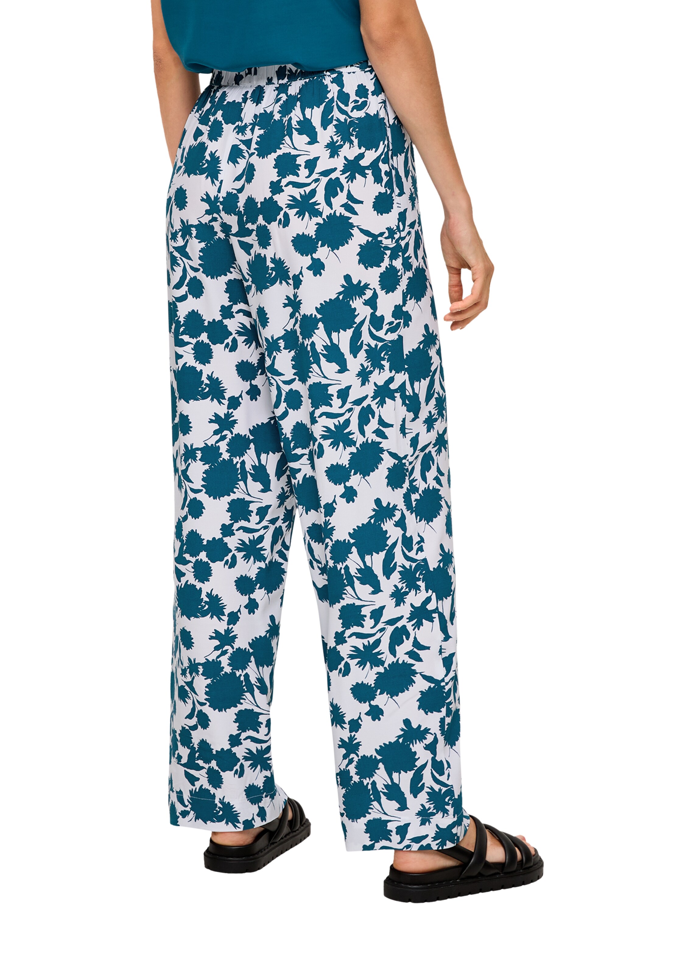 s.Oliver BLACK LABEL Wide Leg Hose in Weiß