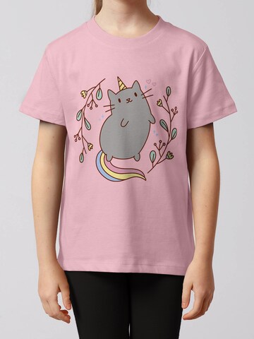 T-Shirt 'Unicorn Cat' watabout.kids en rose : devant