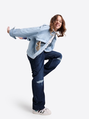 Solang Jacke Jeansjacke Denim Look zwei Brusttaschen in Blau