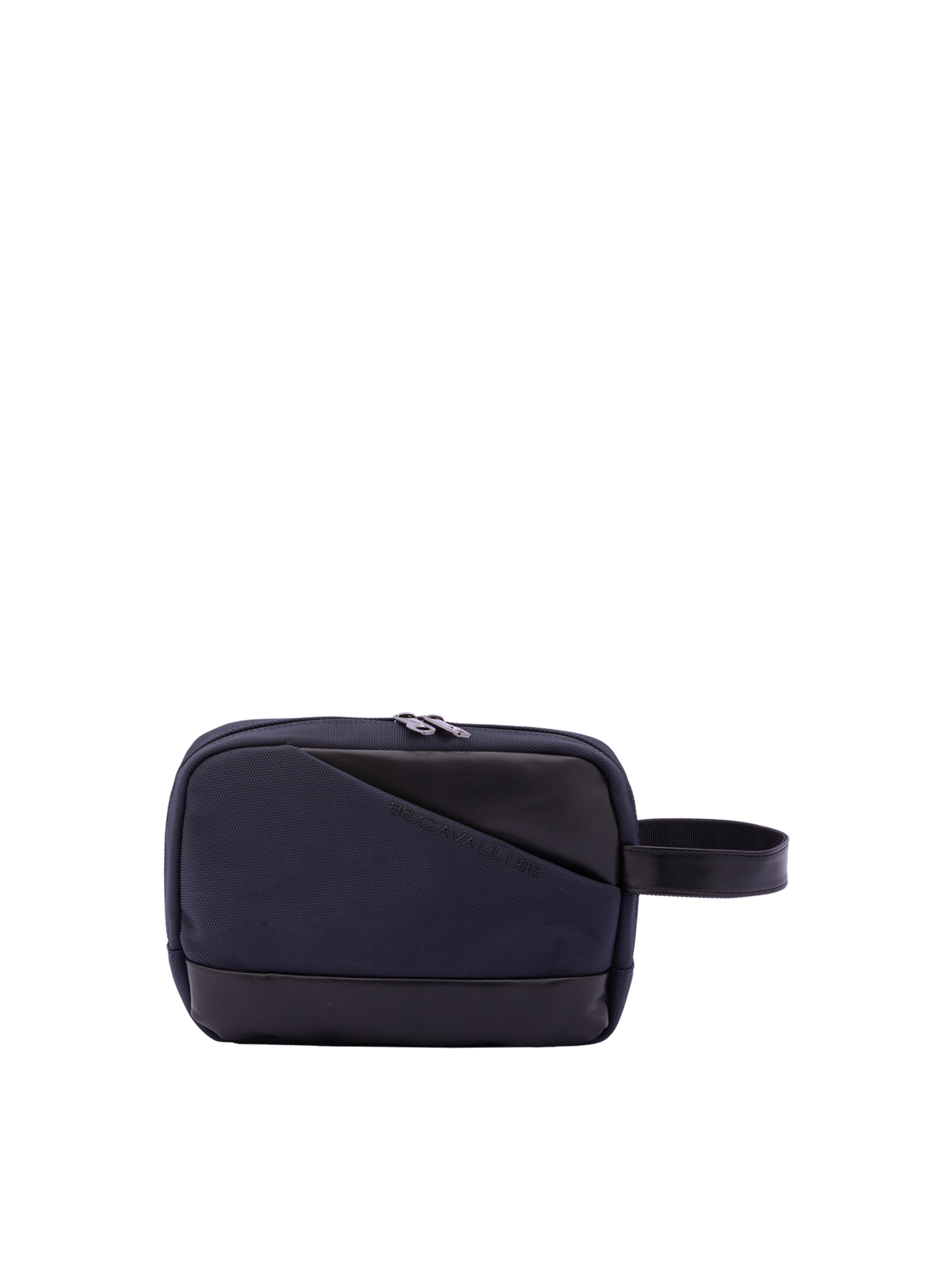 Beauty case 'Pochette Uomo B Cavalli Poliestere Zip Manico Ecopelle' di B. Cavalli in blu: frontale
