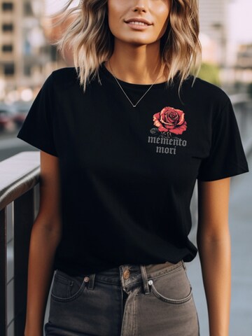 MAKAYA Shirt 'Memento Rose' in Black