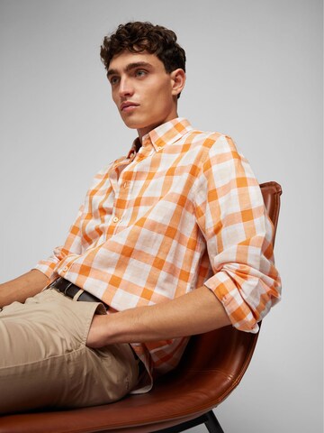 HECHTER PARIS Regular fit Overhemd in Oranje