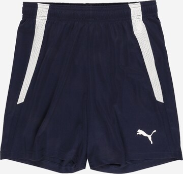 Regular Pantalon de sport 'TeamLiga' PUMA en bleu : devant