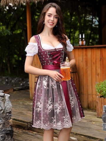 Yesfashion Dirndl w kolorze czerwony