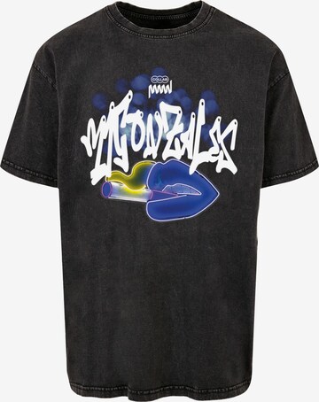 MJ Gonzales Shirt 'Kiss' in Zwart: voorkant