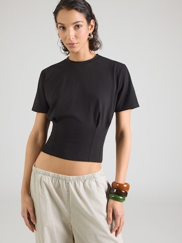 ABOUT YOU Koszulka 'Heather' w kolorze czarny: przód