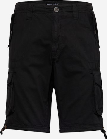 BRAVE SOUL Regular Cargo trousers 'GEORGE' in Black: front