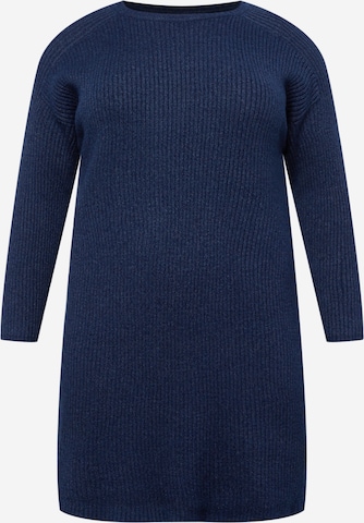 ONLY Carmakoma Knitted dress in Blue: front