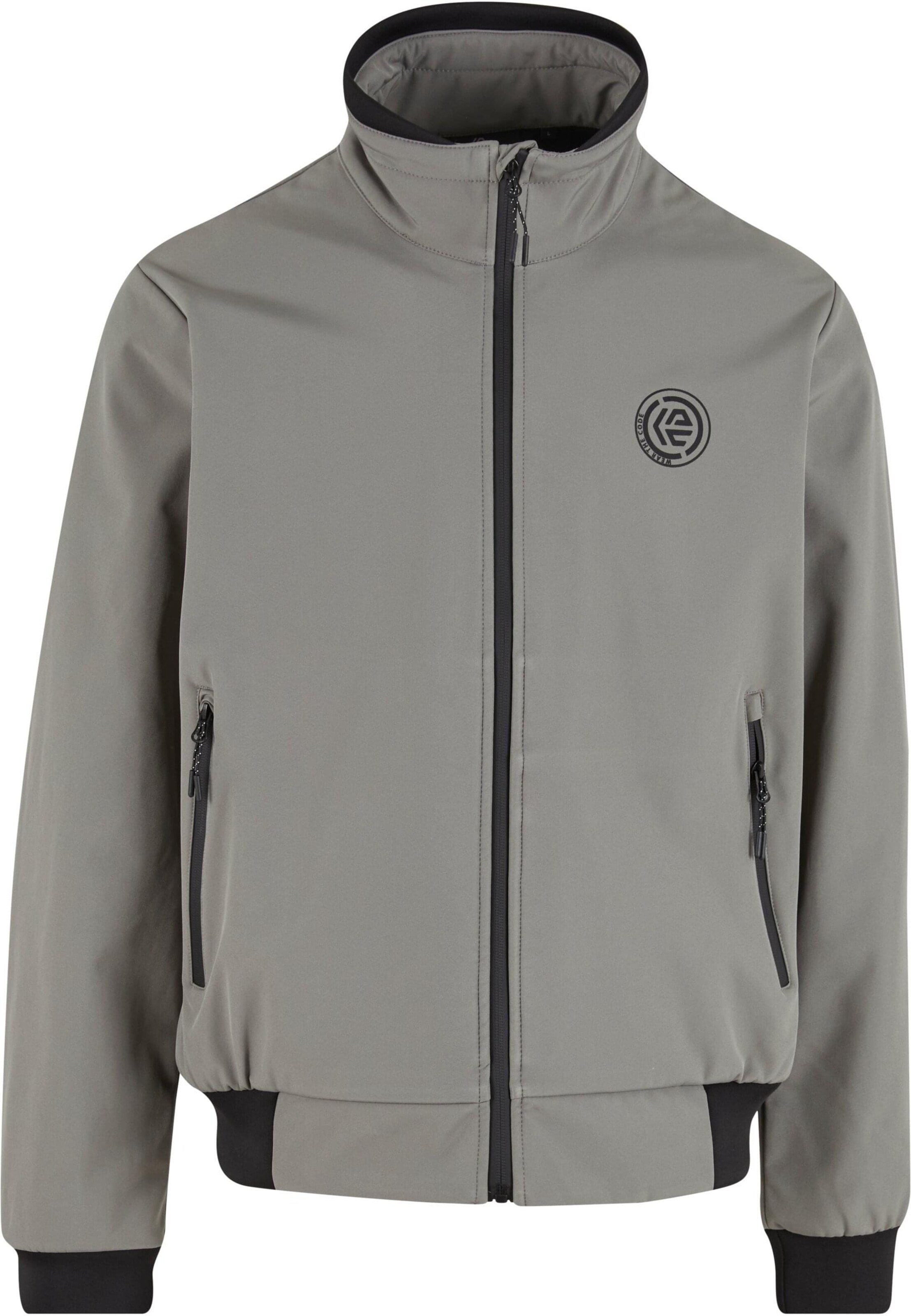 INDICODE JEANS Přechodná bunda 'Route' – šedá: přední strana