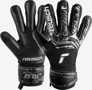 REUSCH Athletic Gloves in Black: front