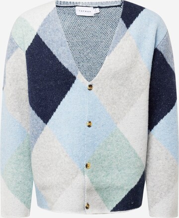 TOPMAN Knit Cardigan in Blue: front