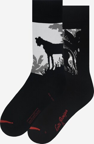 MuseARTa Socks 'Lotte Reiniger - Cheetah' in Black: front