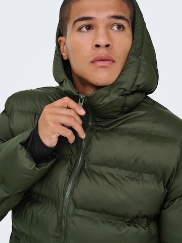 Giacca invernale 'ONSUNION' di Only & Sons in verde