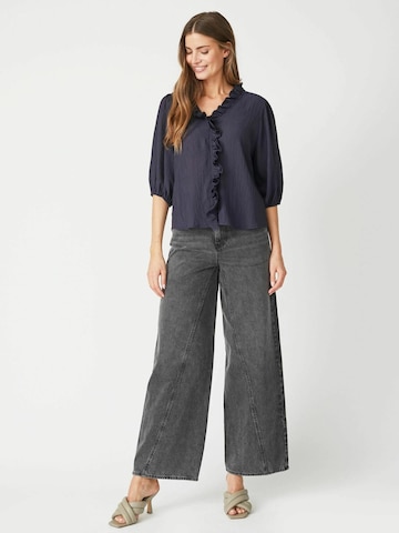 Chemisier 'Anika' co'couture en bleu
