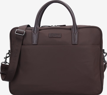 LANCASTER Document Bag in Brown: front