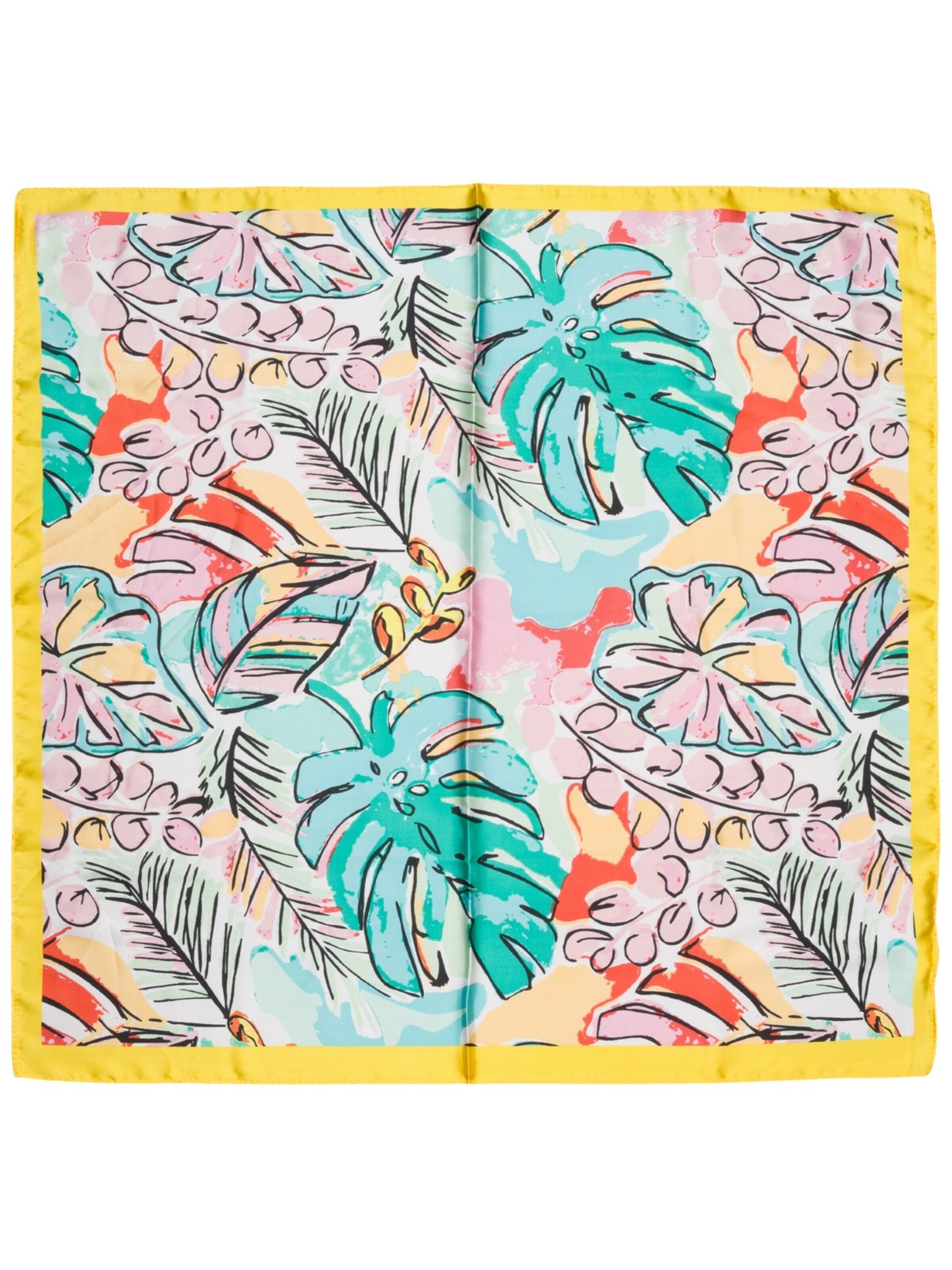 styleBREAKER Shawl 'Halstuch Palmen Muster Popart Style' in Yellow