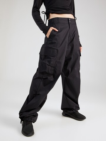 Nike Sportswear Wide leg Cargobroek in Zwart: voorkant