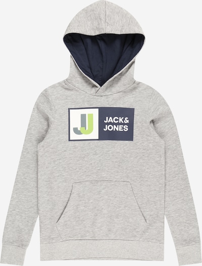 Jack & Jones Junior Sweatshirt 'Logan' in de kleur Navy / Grijs gemêleerd / Appel / Wit, Productweergave