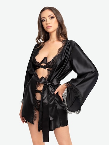 Robe de chambre 'Black Beauty' WHITE RVBBIT en noir : devant