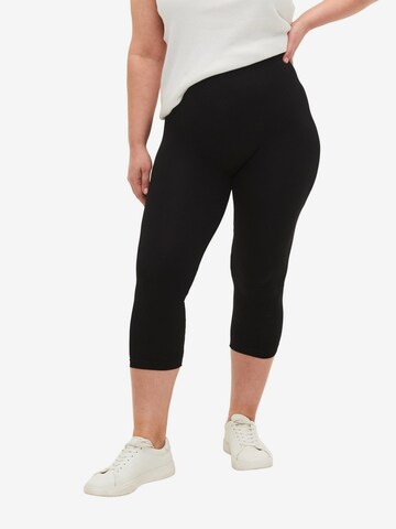 Skinny Leggings 'Seamless' de la Zizzi pe negru: față