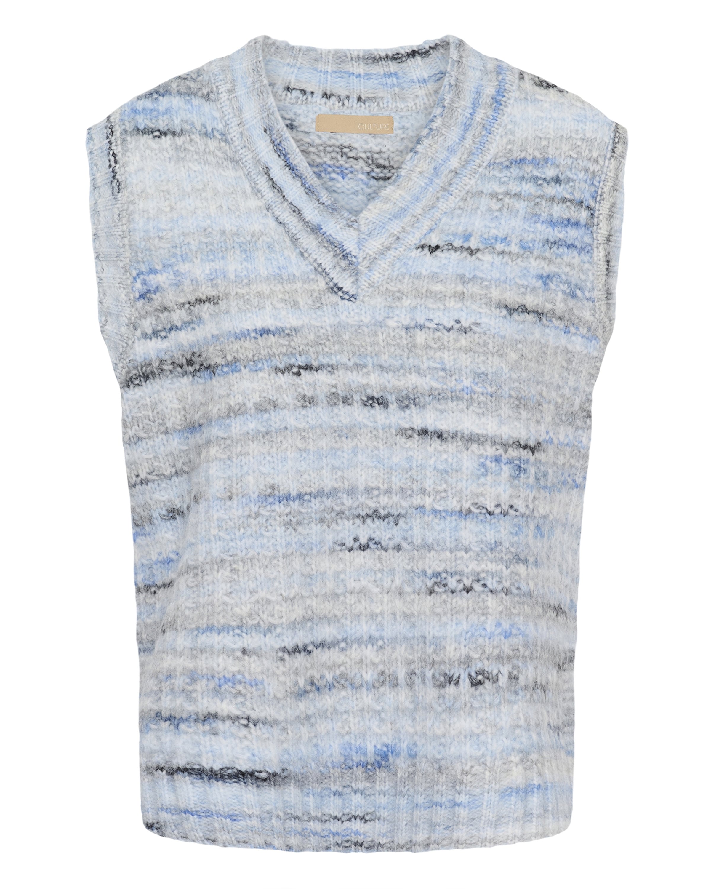 CULTURE Pull-over 'CUBilo' en bleu / bleu pastel / gris clair / noir, Vue avec produit