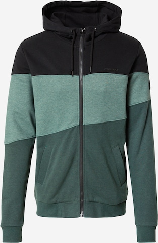 Ragwear Zip-Up Hoodie 'TRIEN' in Green: front