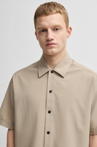 BOSS Orange Comfort fit Button Up Shirt in Beige
