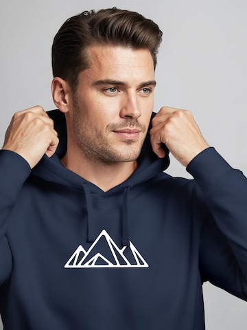 Neverless Sweatshirt 'Berg Polygon' in Blau