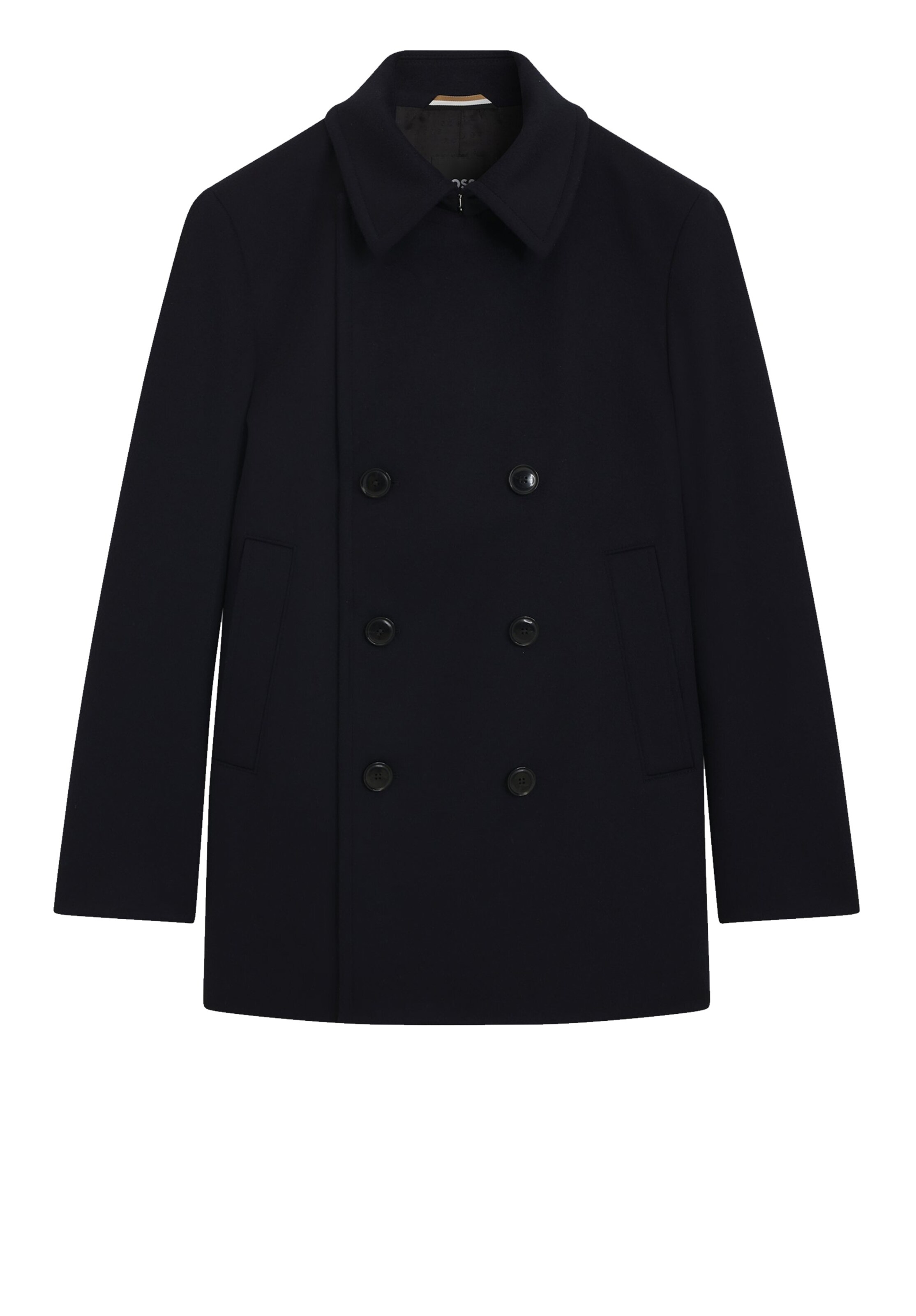BOSS Between-Seasons Coat in Black: front